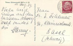 Titisee Schwarzwald Germany 1930s photo postcard