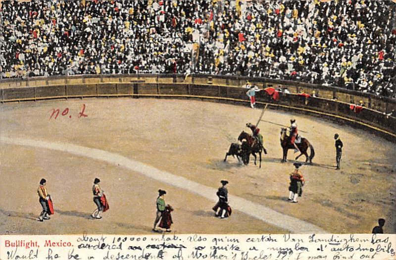 Bullfighting Tarjeta Postal Bullfighting 1909 