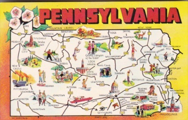 Greetings From Pennsylvania With Map