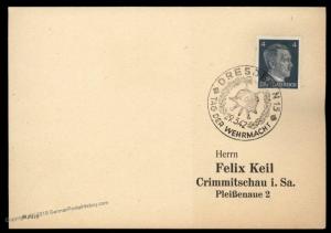 3rd Reich Germany 1942 DRESDEN Armed Forces Day Cancel Cover 88336