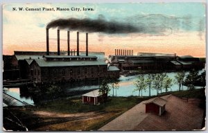 1917 NW Cement Plant Mason City Iowa IA Factory Building Posted Postcard