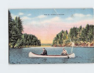 Postcard This Is Paddle Paradise, Greetings from Delafield, Wisconsin