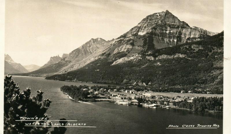 Waterton Lagos Alberta Canada Townsite Vintage Real Foto Tarjeta Postal RPPC