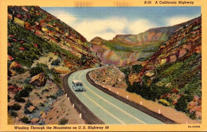 California Highway Winding Through The Mountains On U S Highway 99 Curteich