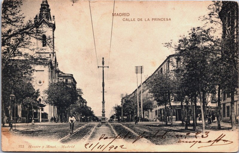 Spain Madrid Calle De La Princesa Vintage Postcard C111