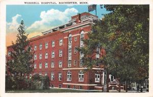 Rochester Minnesota~Worrell Hospital~People on Sidewalk-Front Steps~1930 Pc