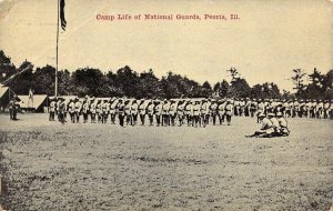 1910,Camp Life, National Guards, Peoria,IL, Old Postcard