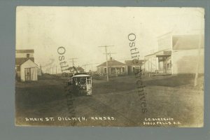 Dillwyn KANSAS RPPC 1913 GENERAL STORE Elevator GHOST TOWN nr Pratt St. John DPO