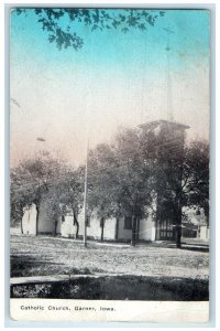 1913 View Of Catholic Church Garner Iowa IA Posted Antique Postcard