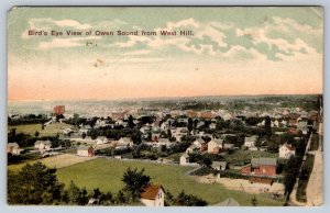 Bird’s Eye View Of Owen Sound From West Hill, Antique Postcard, Erie Ont. DPO