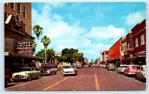 BRADENTON, FL Florida ~ MANATEE AVENUE STREET SCENE 1957 Sharp's Drugs Postcard