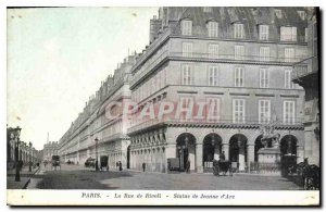 Postcard Old Paris Rue de Rivoli statue of Joan of Arc