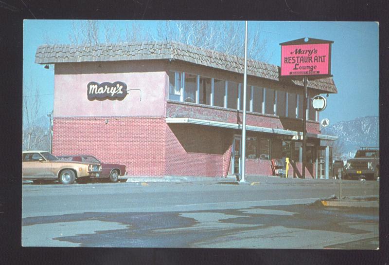 MONTROSE COLORADO MARY'S RESTAURANT OLD CARS VINTAGE POSTCARD