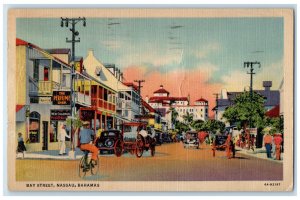 1952 Pharmacy Perfume Shop Bay Street Nassau Bahamas Vintage Posted Postcard