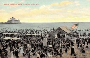 Atlantic City New Jersey Beach Hospital Tent Antique Postcard K36408