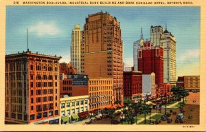 Michigan Detroit Washington Boulevard Industrial Bank Building and Book Cadil...