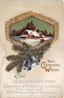 Christmas Holiday Artist Ellen Clapsaddle, Glitter on card 1913 crease and st...