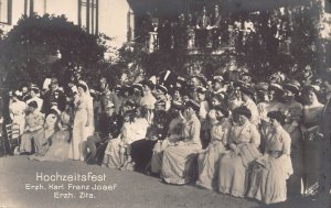 Royalty Archduke Karl Franz Josef Zita Bourbon Hochzeitfest RPPC postcard C332