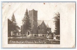 Waukon Iowa IA Postcard RPPC Photo First Baptist Church c1910's Unposted Antique