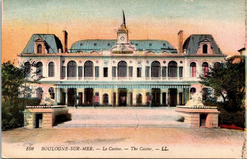 Boulogne Sur Mer Le Casino Antique Postcard DB UNP WOB Note Paris France  