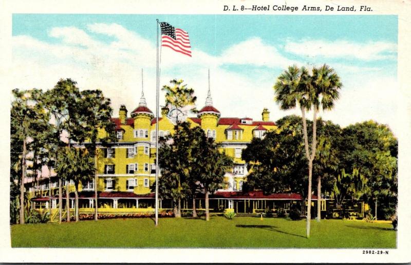 Florida Deland Hotel College Arms 1945 Curteich