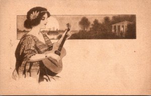 Beautiful Woman Playing Guitar