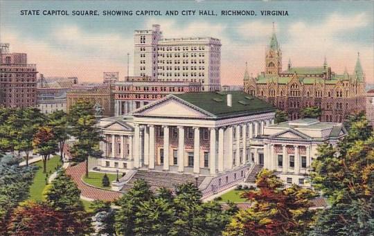 State Capitol Square Capitol And City Hall Richmond Virginia