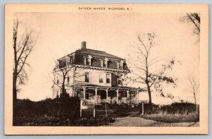 Wickford  Rhode Island   Bayview Manor   Postcard