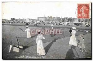 Beach Postcard Old Tennis on the Beach Berck