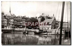 Old Postcard Honfleur Lieutenancy The basin and & # 39hotel the White Horse