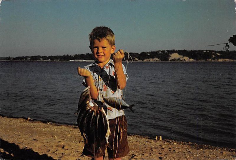 Boy With a Stringer Full of Fish Fishing 1994  Topics - Animals - Fishes,  Postcard / HipPostcard