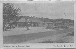 Postcard Maine Freeport Roseland Cabins roadside 1930s Gas Station 22-13751