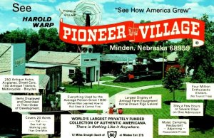 Vintage Harold Warp Pioneer Village Minden, Nebraska Postcard F30