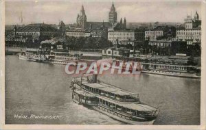 Old Postcard Mainz Rheinansicht Charter