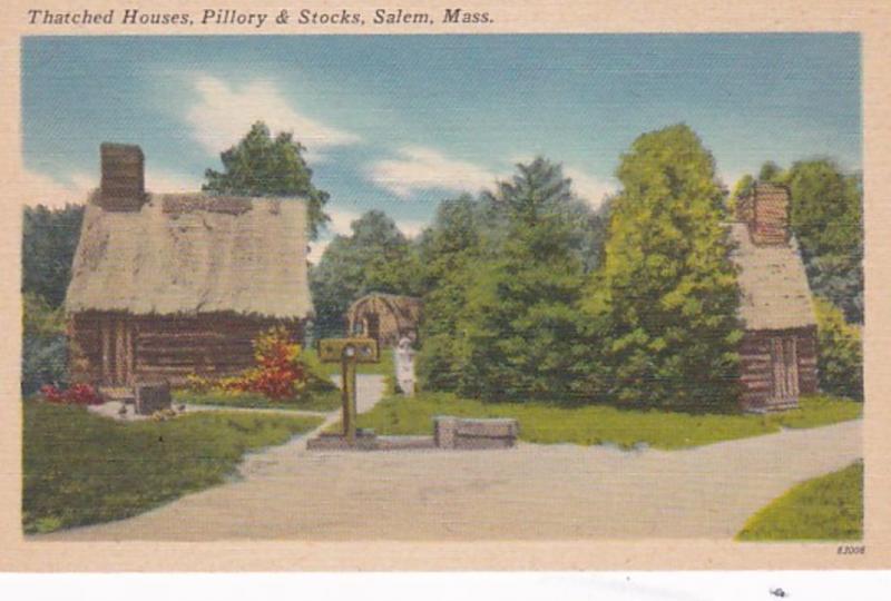 Massachusetts Salem Thatched Houses Pillary & Stocks