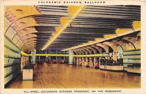 J14/ Ship Postcard Linen Steamer President Interior Rainbow Ballroom 225