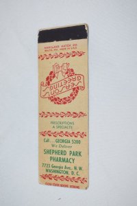 Shepherd Park Pharmacy Washington DC Wreath 20 Front Strike Matchbook Cover