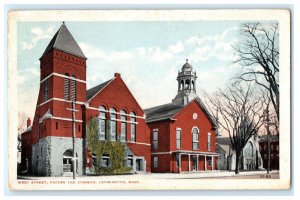 West Street Facing Common Leominster MA Massachusetts Postcard (BV10)