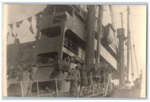 c1940's US Navy WWII US Army Troop Movement RPPC Photo Unposted Postcard