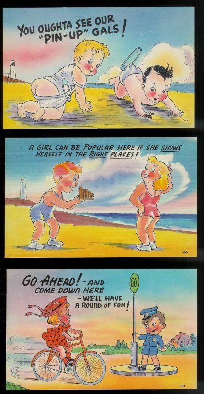 Comic Humor Postcards (44) ALL different ALL MINT Unused C1930s/1940s