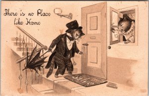 Cats Humanized Anthropomorphic Dressed Cats Vintage Postcard 1907 JD27