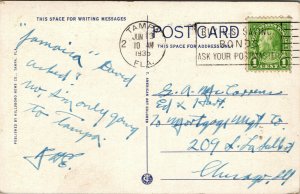 Vtg 1930s Aeroplane View Aerial of Tampa Florida and Davis Islands FL Postcard 