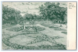 c1905 Star Shaped Flower Garden, City Park Fort Worth Texas TX Postcard