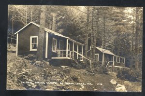 RPPC BELGRADE LAKES MAINE CRYSTAL SPRING CAMPS VINTAGE REAL PHOTO POSTCARD