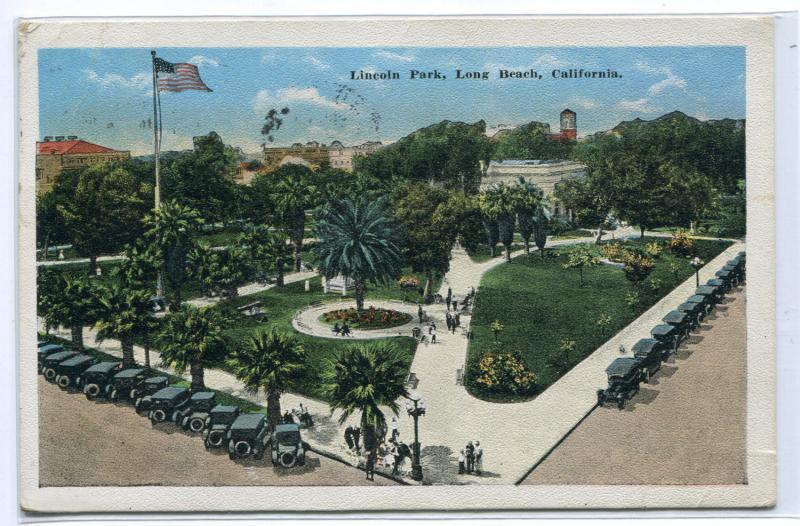 Lincoln Park Long Beach California 1922 postcard