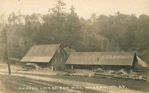 Postcard Vermont Amsden Lime Co Saw Mill  RPPC #23 Eastern Illustrating 23-1296