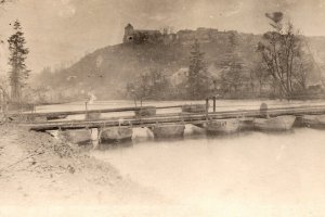 US Army Postcard - WW1 World War 1 - RPPC Real Photo - Combat Engineers Bridge