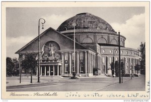 HANNOVER, Lower Saxony, Germany, 1900-1910's; Stadthalle