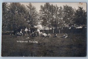 c1910's McAlpine Raising Men Playing Tug Of War RPPC Photo Antique Postcard