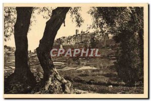 Old Postcard Saint Paul Village Strengthens seen through the olive trees